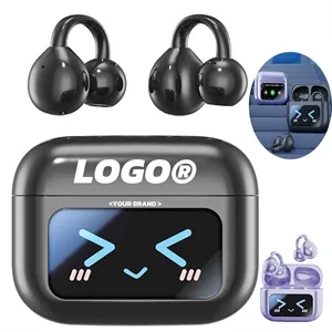 Wireless Bluetooth Ear Clip Earbuds Display Touch Control
