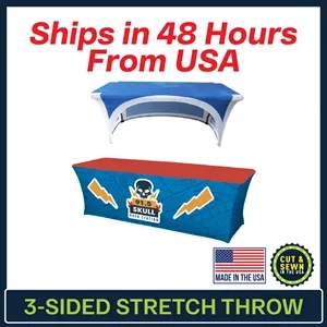 6ft x 30"T x 29"H 3-Sided Stretch Throw 48 Hour Service