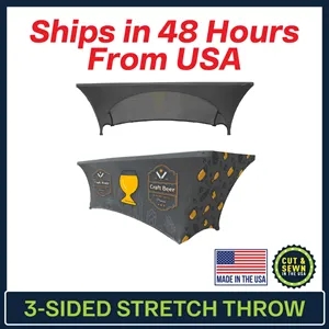 8ft x 30"T x 29"H 3-Sided Stretch Throw 48 Hour Service