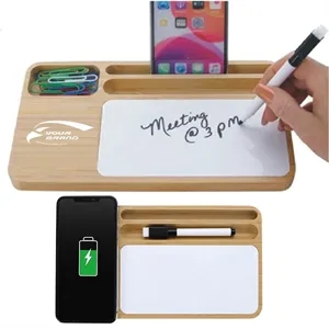 Bamboo Wireless Charger with Dry Erase Board Whiteboard