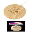 15W Round Bamboo Wireless Charger | https://www.bestnamebadges.com