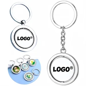 Custom Logo Metal Round Keychain Promotional Gift