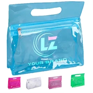 Colored PVC Cosmetic And Toiletries Packaging Zipper Handbag