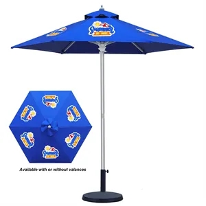 7' Heavy Duty Aluminum Market Umbrella (Dye Sublimation)