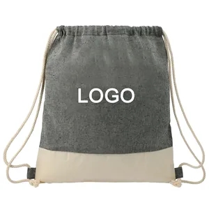 Seamed Cotton Drawstring Bag