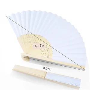 DIY Kindergarten Handmade Drawing Blank Foldable Paper Fan