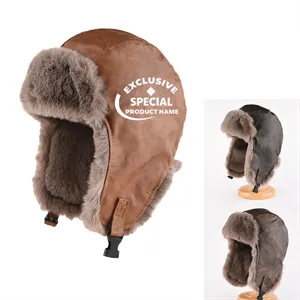 Men's and Women's Winter Leather Fur Hats for Cold Weather