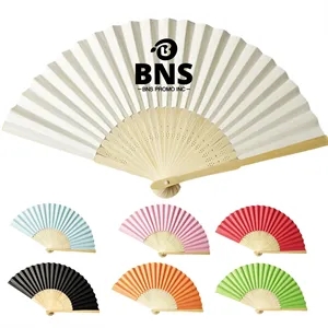 Traditional Bamboo Paper Folding Fan for Dance or Gifts