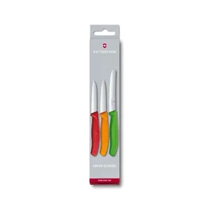 3-Piece Swiss Classic Paring Knife Set, Red, Orange, Green