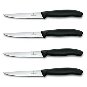 Swiss Classic 4pc Steak Knife Set - Black