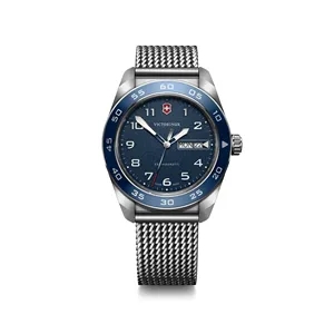Swiss Army 42mm Watch with Silver Stainless Steel Case