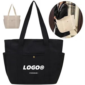 Canvas Tote Bag Reusable Shoulder Handbag Custom Logo
