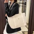 Canvas Tote Bag Reusable Shoulder Handbag Custom Logo | https://www.bestnamebadges.com
