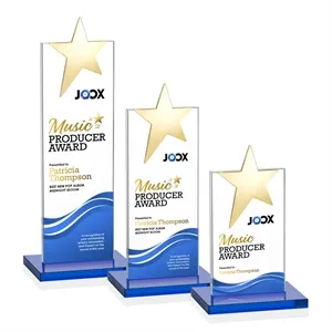 Bryanston Gold Star VividPrint™ Award - Sky Blue | https://www.bestnamebadges.com