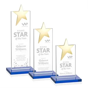 Bryanston Gold Star Award - Sky Blue | https://www.bestnamebadges.com