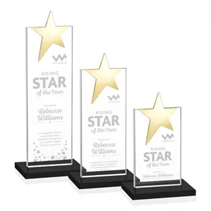 Bryanston Gold Star Award - Black | https://www.bestnamebadges.com