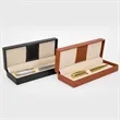 Custom Premium Metal Pen with PU Leather Case Gift Set | https://www.bestnamebadges.com