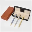 Custom Premium Metal Pen with PU Leather Case Gift Set | https://www.bestnamebadges.com