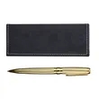 Custom Premium Metal Pen with PU Leather Case Gift Set | https://www.bestnamebadges.com