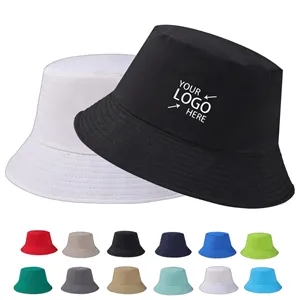 Custom Stylish Summer Plain Colour Cotton Bucket Hat