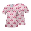 Custom Sublimated V Neck Scrubs Top With 4 Pockets | https://www.bestnamebadges.com