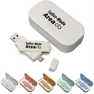 Custom Eco-Friendly Wheat Straw USB Drive, USB 3.0 | https://www.bestnamebadges.com