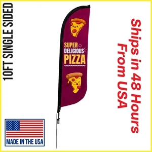 Premium Feather Flag 10' Single Sided w/ Spike Base
