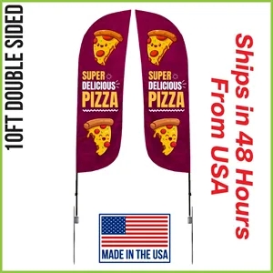 Premium Feather Flag 10' Double Sided w/ Spike Base