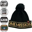 Custom Made Pompom Striped Knitted Cuffed Beanie With Logo | https://www.bestnamebadges.com