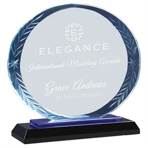 7" Oval Accent Glass on Black Base