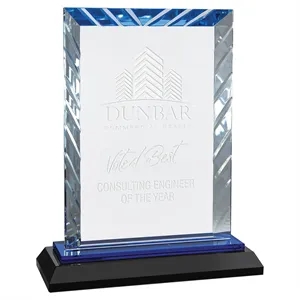 7" Rectangle Accent Glass on Black Base