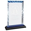 8" Rectangle Accent Glass on Black Base | https://www.bestnamebadges.com