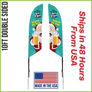 Premium Angle Flag 10' Double Sided w/ Spike Base