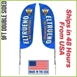 Premium Feather Flag 9' Double Sided w/ Spike Base | https://www.bestnamebadges.com