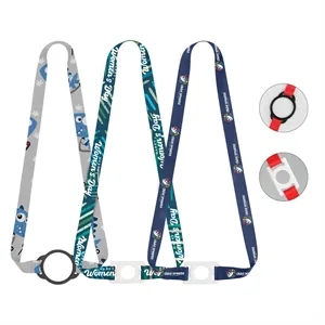 3/4" Sublimated Lanyard With Water Bottle Holder