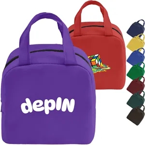 Non-woven Two Handle Lunch Bag w/ Zipper closure