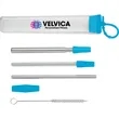Cosmopolitan 7-Piece, 2-Straw Stainless Steel Set | https://www.bestnamebadges.com