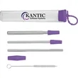 Cosmopolitan 7-Piece, 2-Straw Stainless Steel Set | https://www.bestnamebadges.com