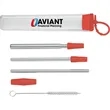Cosmopolitan 7-Piece, 2-Straw Stainless Steel Set | https://www.bestnamebadges.com