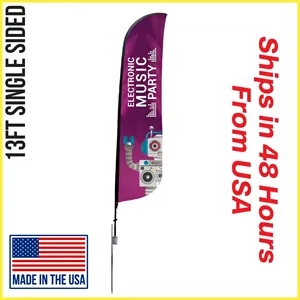 Premium Feather Flag 13' Single Sided w/ Spike Base