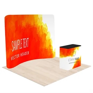 10' Curved Back Wall Trade Show Booth Kit