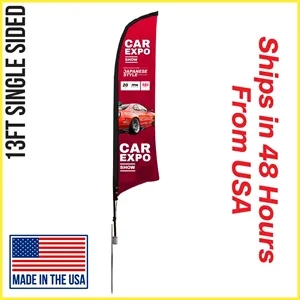 Premium Shark Flag 13' Single Sided w/ Spike Base