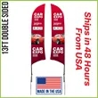 Premium Shark Flag 13' Double Sided w/ Spike Base | https://www.bestnamebadges.com