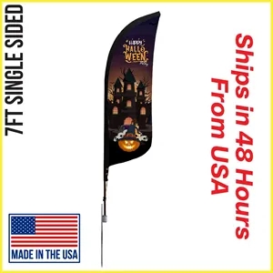 Premium Feather Flag 7' Single Sided w/ Spike Base
