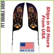 Premium Feather Flag 7' Double Sided w/ Spike Base | https://www.bestnamebadges.com