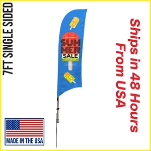 Premium Shark Flag 7' Single Sided w/ Spike Base