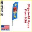 Premium Shark Flag 7' Single Sided w/ Spike Base | https://www.bestnamebadges.com
