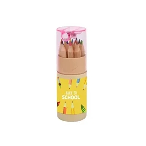12 Colored Pencils in Portable Tube With Sharpener