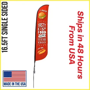 Premium Feather Flag 16.5' Single Sided w/ Spike Base