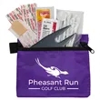 15 Piece Golf Kit Components inserted into Zipper Pack | https://www.bestnamebadges.com